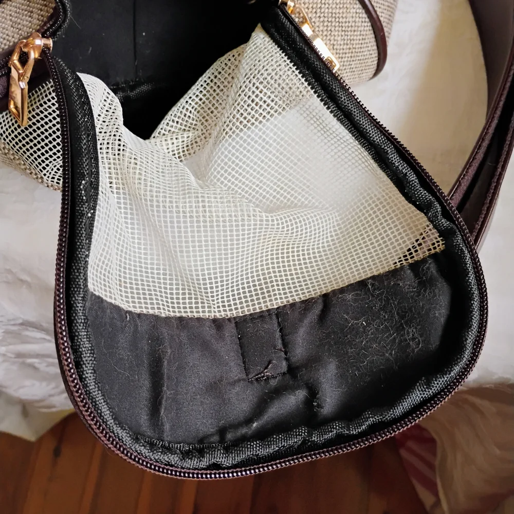 Stylish Tan and Brown Pet Carrier